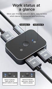 Répartiteur HD-MI 8K bidirectionnel 8K 60Hz 4K 144Hz 1 entrée 2 sorties ou 2 entrées 1 sortie Conception 2.1v Répartiteur et commutateur HD-MI - Product Image 5