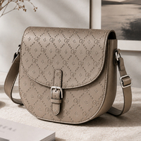 Sac à bandoulière pour femme en cuir PU, sac à rabat rond, fermeture à boucle, couleur dégradée, logo personnalisé, OEM ODM, faible MOQ