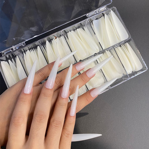 TSZS 360 pièces/boîte – Capsules d'<span class=keywords><strong>ongles</strong></span> naturels Stiletto XXL à couverture complète, pointues, pour extension d'<span class=keywords><strong>ongles</strong></span> en salon - Product Image 1