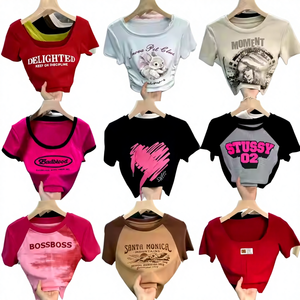 Alta qualità traspirante puro cotone t-shirt Sexy scollato <span class=keywords><strong>Top</strong></span> per le signore estate stampa digitale all'ingrosso disponibile - Product Image 1
