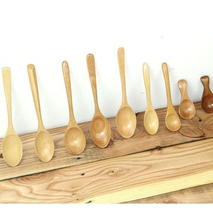 Wooden <b>Spoon</b> Set Round Handle Natural Wood Color Eco-Friendly <b>Coffee</b> Tea Utensil - Product Image 1