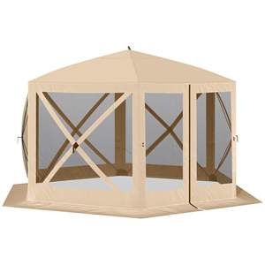 Portable Hexagon <b>Pop</b> <b>Up</b> <b>Tent</b> 12' X 12' with Mesh Netting Walls and Carry Bag by DB Summer Screen House for Outdoor Camping - Product Image 1