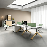 Poste de travail modulaire pour bureau |   Système de bureaux en cubicle pour 1-2-4-6 personnes, table d'ordinateur moderne, réglable en hauteur avec rangement