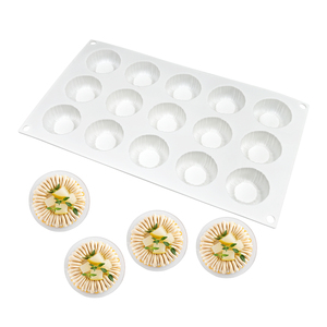 Molde de silicona redondo acanalado de 16 cavidades para mousse, antiadherente, para hornear pasteles y postres, molde de silicona de grado alimenticio para postres - Product Image 3