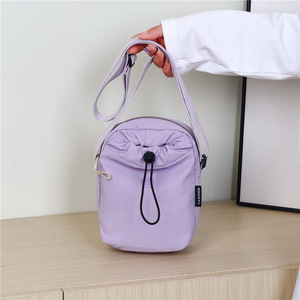 Water Bottle Bag Nylon Portable Mini Crossbody Shoulder Bag For Women Everyday Use Vertical Square Shape With Zipper Opening - Product Image 2