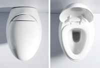 Nouvelle arrivée suspendu dernier design moderne salle de bain murale wc en céramique cuvette de toilette oeuf forme ronde mur suspendu toilette