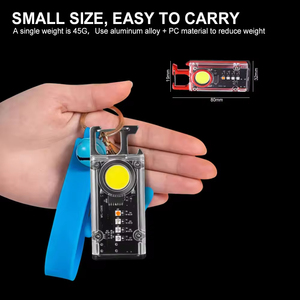 Super bright LED keychain flashlight mini pocket aluminum alloy work <b>light</b> with strong magnet solar charging - Product Image 2