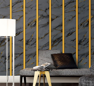 2025 Guangzhou <span class=keywords><strong>Ihouse</strong></span> Interior Fondo pared mármol rayas doradas papel tapiz decorativo - Product Image 2