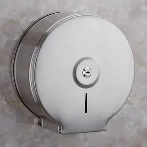 Dispenser Kertas Toilet Jumbo Stainless Steel, Dispenser Tisu Bulat Tahan Air Dapat Dikunci Komersial