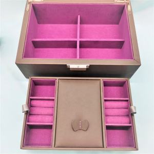 Custom Logo PU Leather Small Travel <b>Jewelry</b> <b>Box</b> Organizer <b>Velvet</b> Jewellery Storage Case for Ring Earring Necklace Gift Packaging - Product Image 5