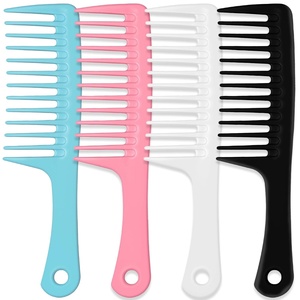Peigne démêlant antistatique en plastique personnalisé à dents larges, conception épaissie, pour coiffure et usage domestique, vente en gros - Product Image 1