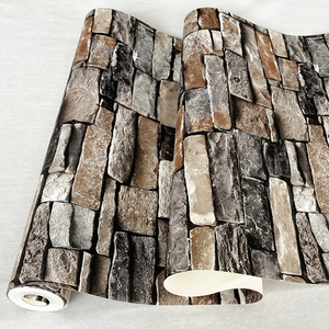 Modern Abstract 3D Stone <strong>PVC</strong> Waterproof Moisture-Proof <strong>Mould</strong>-Proof Wallpaper Glue for Household Hotel Use Wholesale Brick Design - Product Image 3