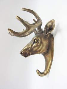 Animal sauvage Tête Crochet Mural Simple Cintre Forme Animale Rustique Faux Décoratif En Bronze Sculpture Murale (<span class=keywords><strong>Buck</strong></span>) décoration de la maison - Product Image 2