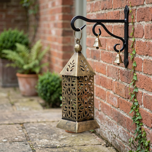Wholesale Antique <b>Brass</b> Modern Style Outdoor Hanging Metal Candle Holder <b>Lanterns</b> Home Decoration Handmade Durable - Product Image 1