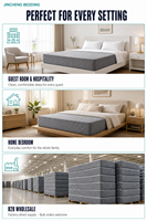 Matelas en mousse haute densité respirant, tricot nid d'abeille gris, taille King Queen, vente en gros OEM