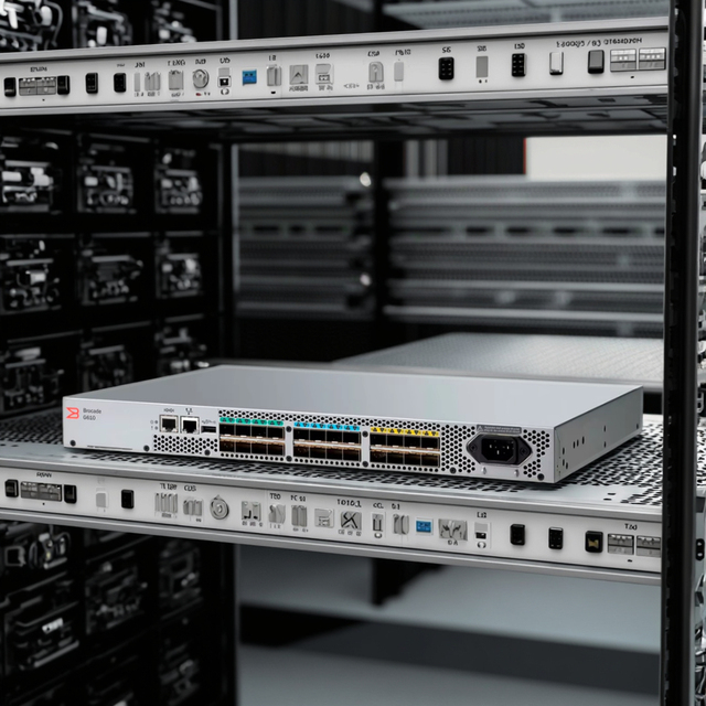 De Ll EMC Connectrix DS-6610B-L Managed Switch with Brocade BR-G610-8-16G-0 High-Performance Network Switches
