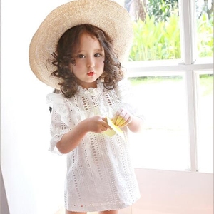 Vêtements décontractés d'été en coton indien en gros, nouvelle robe rose pour fille - Product Image 1