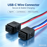 LN-009 Conector de Extensión USB-C Hembra de 2, 4 Pines, 24AWG, 15CM, Tipo C, Material de PVC de Calidad
