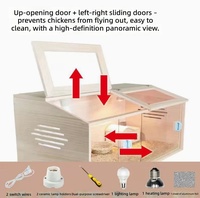 Jaula de Madera Maciza Moderna y Sencilla para Cría de Codornices, Jaula para Hámster con Doble Puerta, Calefacción y Ventilación, Hábitat para Cría en Todas las Estaciones, Diseño Paisajístico