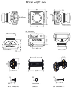 Caméra Foxeer Mini Standard en plastique, commutable PAL/NTSC, objectif HD 2,1 mm, faible latence pour accessoires de drone RC - Product Image 6