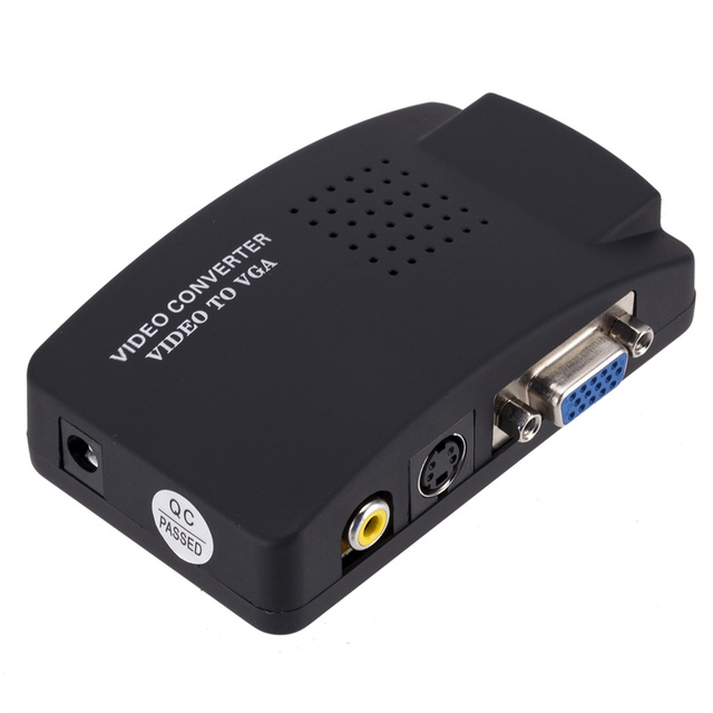 AV VGA Adapter RCA CVBs Converter Computer Laptop TV Composite Video Audio Video Accessories Plastic LCD Display