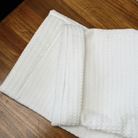Peignoir gaufré personnalisé avec logo, blanc, unisexe, pour hôtel et spa, super doux, léger et absorbant
