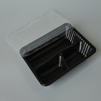 Boîte alimentaire rectangulaire jetable en plastique PP recyclable pour restauration rapide, sandwichs, pizzas, nouilles, chips, aliments en conserve, gaufrée