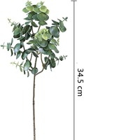 Feuilles et tiges d'eucalyptus artificielles avec fruits et fleurs, plantes vertes pour la décoration intérieure et extérieure