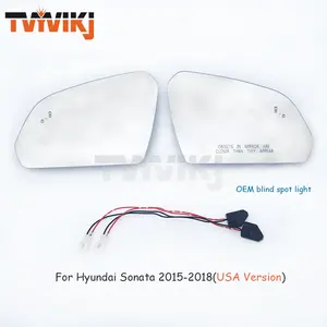 Слева направо для <span class=keywords><strong>Hyundai</strong></span> <span class=keywords><strong>Sonata</strong></span> 2015-2018 боковые зеркальные стекла заднего вида со слепым пятном, световое Дистанционное определение, автомобильные зеркала - Product Image 2