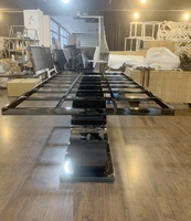 A8082 Ensemble table à manger moderne audi 8 places chromé noir meubles de salle à manger