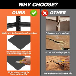 وحدة رفوف للجراج بـ 5 طبقات قابلة للتعديل، رفوف تخزين صناعية متينة قائمة بذاتها قابلة للتوسيع بسعة 5000 رطل - Product Image 5