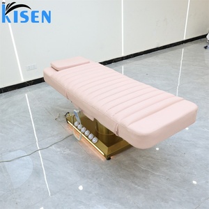 KISEN Electric Facial <b>Bed</b> Professional Stainless Steel Gold 3 Motors Curved Salon Spa <b>Lash</b> <b>Bed</b> Massage <b>Table</b> Facial Beauty <b>Bed</b> - Product Image 1