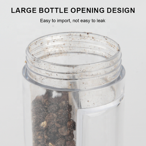 Moulin à sel et à poivre <span class=keywords><strong>manuel</strong></span> rechargeable à double chambre, conception 2 en 1, mécanisme de broyage réglable, plastique épais, moulin à poivre noir - Product Image 5