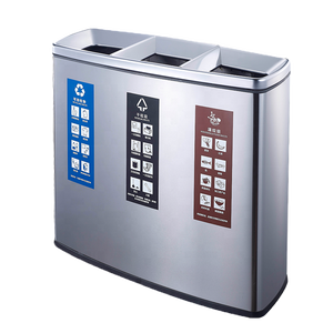 Thương mại trung tâm mua sắm văn phòng xây dựng thép không gỉ tái chế Thùng rác bin/thùng rác ashbin 3 in1 - Product Image 1