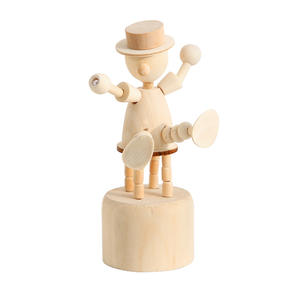 Marionnette en bois créative mignonne artisanale Mini décoration de bureau drôle dansant à bascule étudiant Puzzle pour enfants jouets cadeaux - Product Image 2