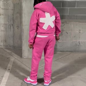 Premium Quality Men's Autumn Street Style <strong>Tracksuit</strong> Hoodie Set Embroidered Front Logo <strong>100</strong>% Cotton Oversized French Outerwear - Product Image 1