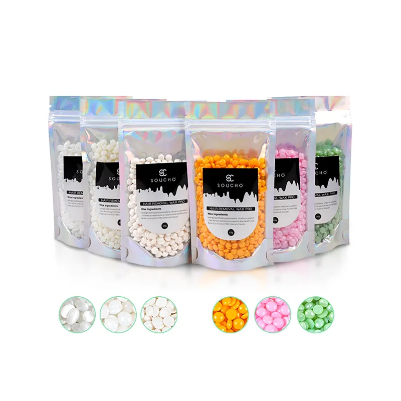 Perles de cire d'épilation, 100g, sans colophane, Logo privé, perles dures pour épilation, pour salon de beauté