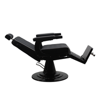 Sillas de Barbero de Cuero Genuino, Silla de Barbero Hidráulica con Base Negra, Equipo de Barbería, Silla de Estilo Profesional