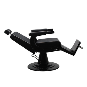 Sillas de Barbero de Cuero Genuino, Silla de Barbero Hidráulica con Base Negra, Equipo de <span class=keywords><strong>Barber</strong></span>ía, Silla de Estilo Profesional - Product Image 4