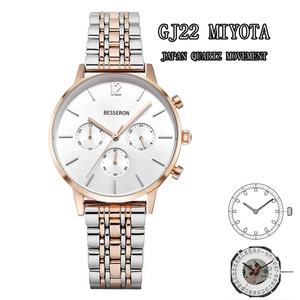 Montre Chronographe de Luxe pour Femme BESSERON avec Mouvement Quartz VD53 SChrono, Bracelet en Cuir de Crocodile de Haute Qualité 38mm, MOQ 100 - Product Image 4