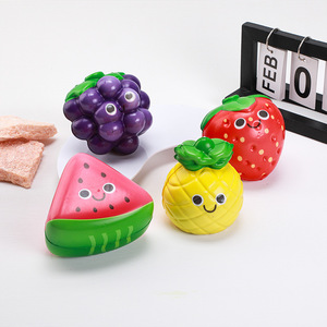 Fruit <b>Squishy</b> Toys Strawberry Pineapple Grape Watermelon Pu Material Slow Rebound Stress Relief Gift For Kids 8 13 Years Unisex - Product Image 2