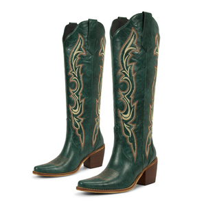 <span class=keywords><strong>Botas</strong></span> <span class=keywords><strong>Altas</strong></span> WETKISS 2026 OEM para el Día del Partido, <span class=keywords><strong>Botas</strong></span> Vaqueras Vintage Bordadas hasta la Rodilla para <span class=keywords><strong>Mujer</strong></span>, <span class=keywords><strong>Botas</strong></span> de Tacón Grueso a la Moda para Dama - Product Image 2