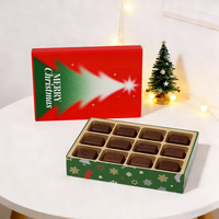 Boîte cadeau haut de gamme personnalisée faite à la main pour Noël 2026, boîte de luxe pour truffes au chocolat avec insert