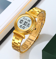 Elegante Reloj Digital de Alta Calidad para Mujer, con Correa de Acero Inoxidable y Aleación Plateada, Resistente al Agua 3BAR, Ultrafino, con Alarma y Cronómetro
