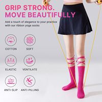 Chaussettes de Pilates à logo personnalisé, antidérapantes, en coton de haute qualité, absorbant l'humidité, pour femmes, pour barre, danse, gym, yoga