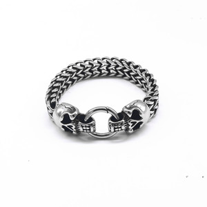Yunnique, elegante pulsera de calavera de acero de titanio, cadena de acero inoxidable 316, joyería de moda para hombre, diseño geométrico de esqueleto - Product Image 5