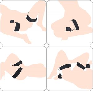 Set de Restricciones para <span class=keywords><strong>Bondage</strong></span> Sexual, Correas Ajustables para Muñecas y Muslos, Esposas para Piernas, para Parejas Principiantes en SM - Product Image 6