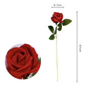 Rose Artificiali in Velluto Singole, Vendita all'Ingrosso, Effetto Realistico, Rosse e Bianche, Fiori Finti Decorativi Personalizzati per Eventi - Product Image 3