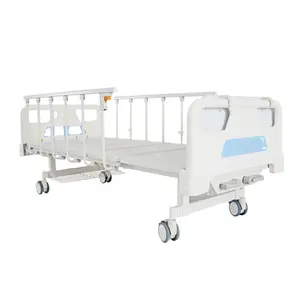 B01- III-01 Manual 2 Cranks Function Medical Equipment With Casters Patient Nursing Folding Metal Manual Hospital Bed