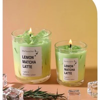 Bougie parfumée artisanale moderne à la cire de soja, senteur café glacé caramel latte, cadeau pour une ambiance romantique dans la chambre